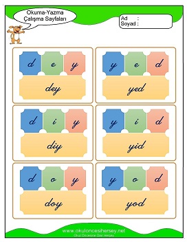 d sesi Hece Kartları